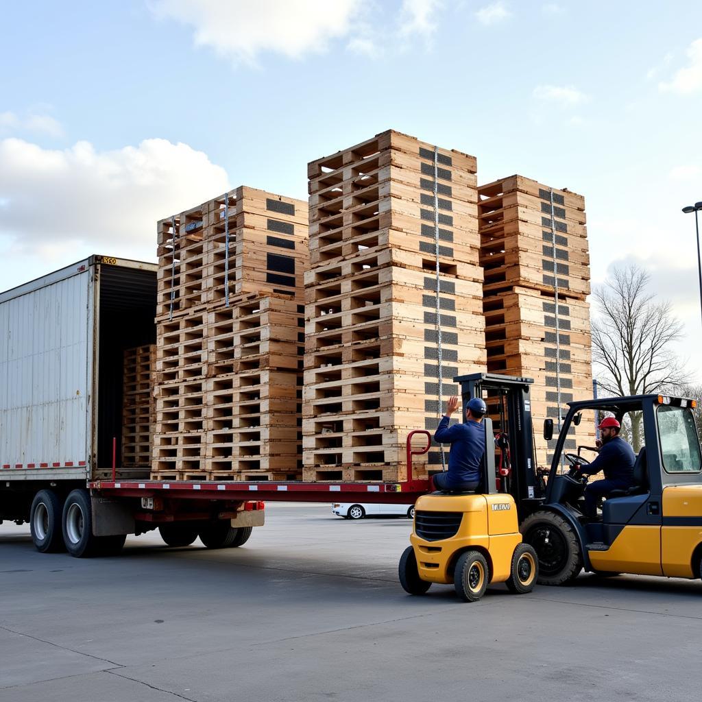 Pallet Pickup Truck Loading Pallets