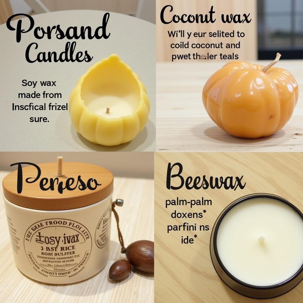 Various types of paraffin-free candles