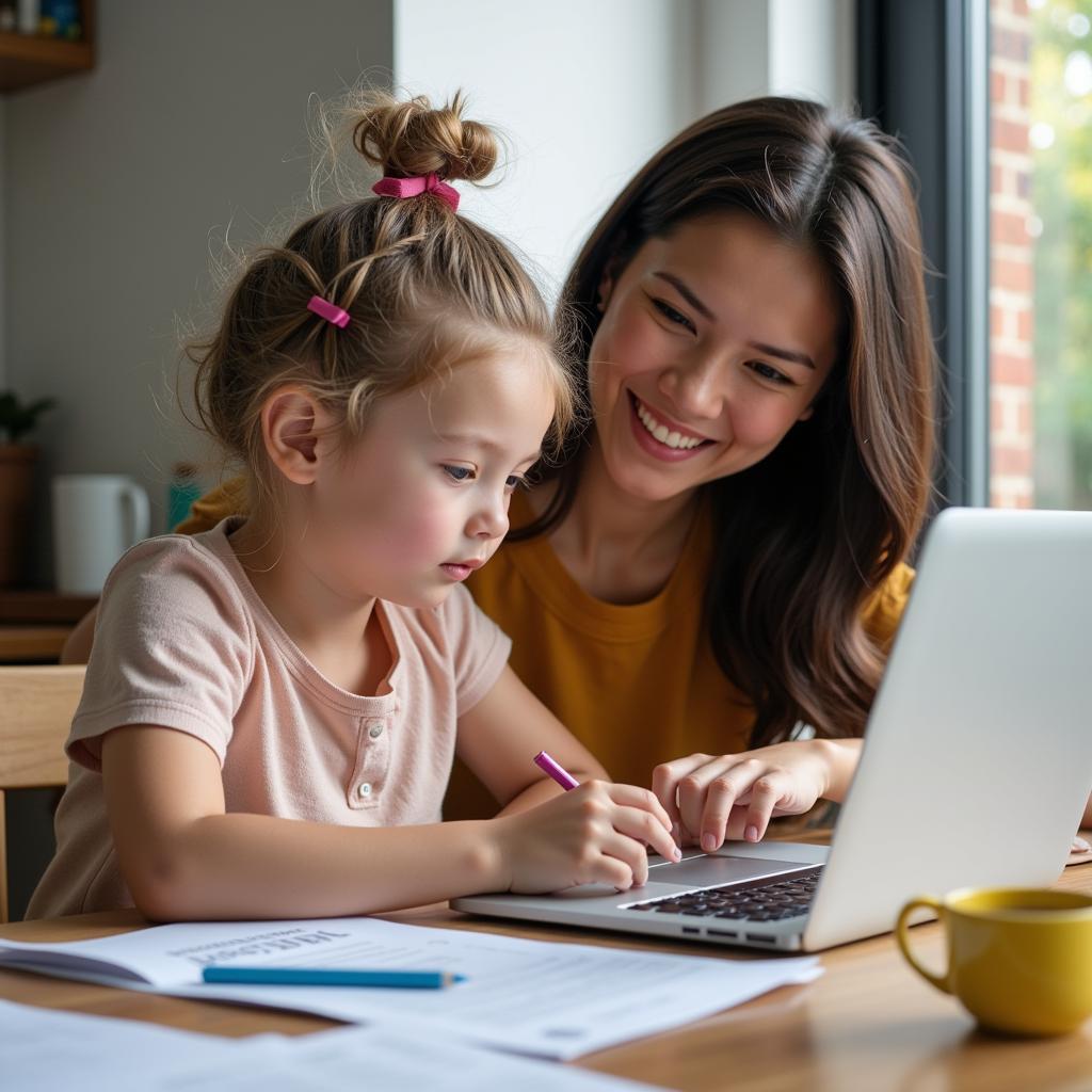 Parent and Child Using Assessment Test Results