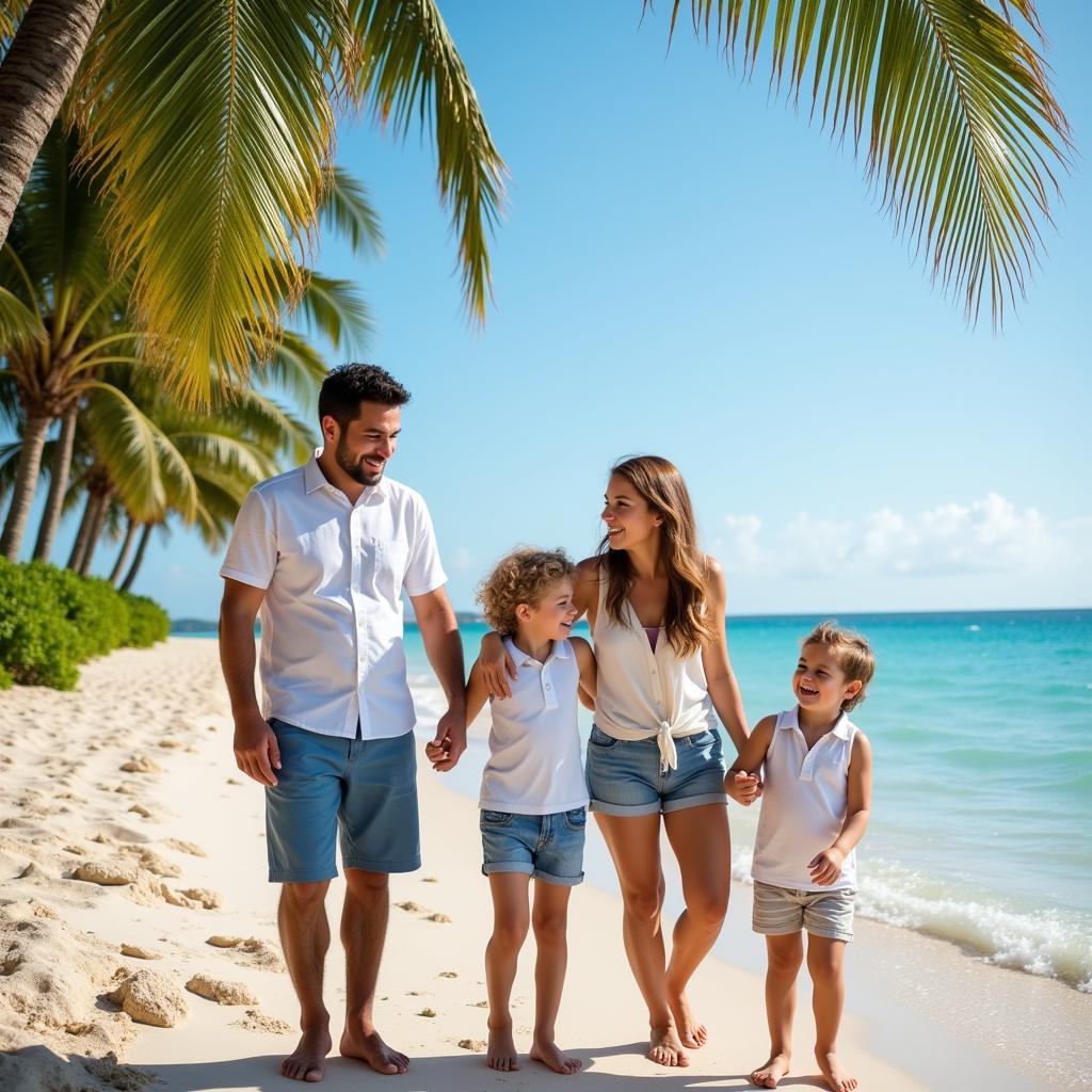 Pastor and family enjoying a complimentary beach vacation