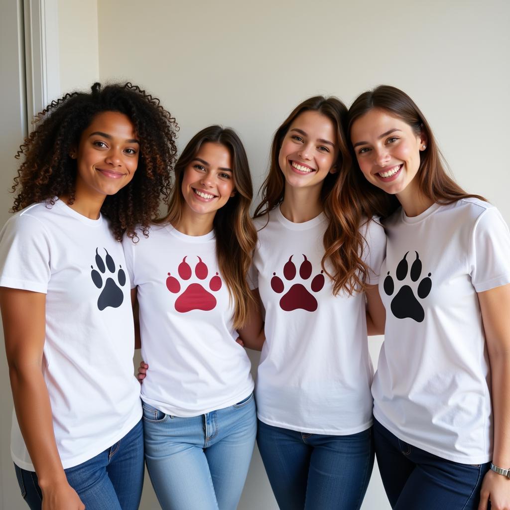 Custom-Designed T-Shirts Using Paw Print SVGs