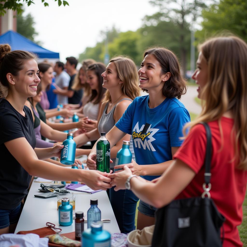 People Receiving Free Promotional Products