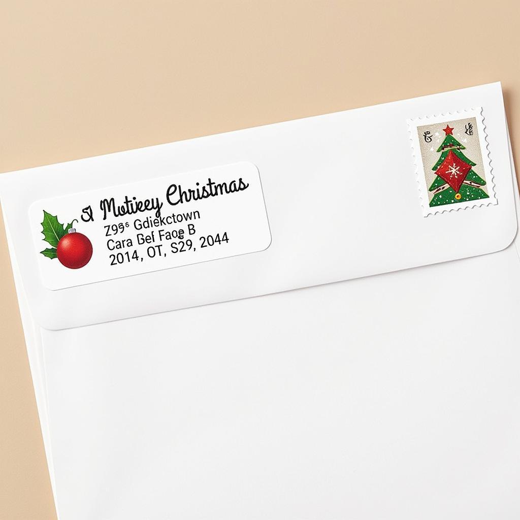 Personalized Christmas Address Labels with Festive Stamps