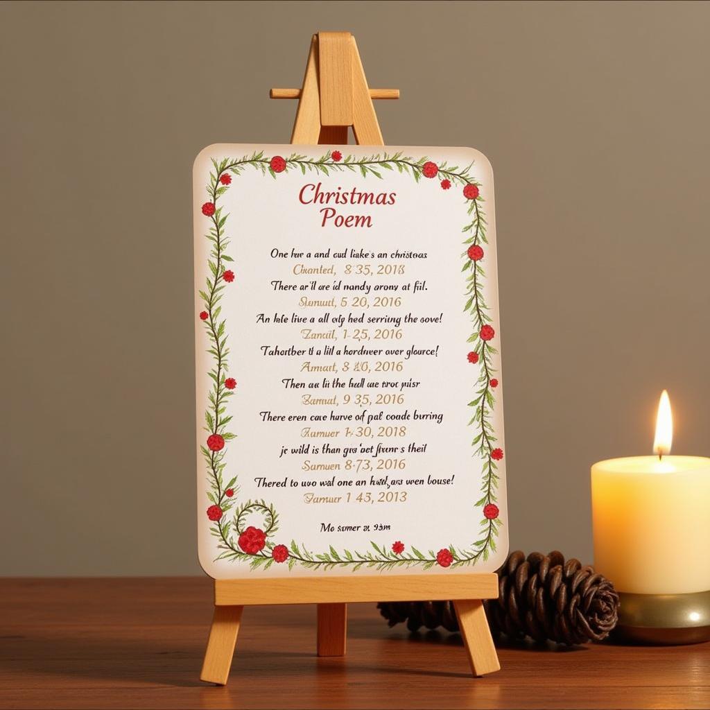 Personalized Christmas Poem as Tribute