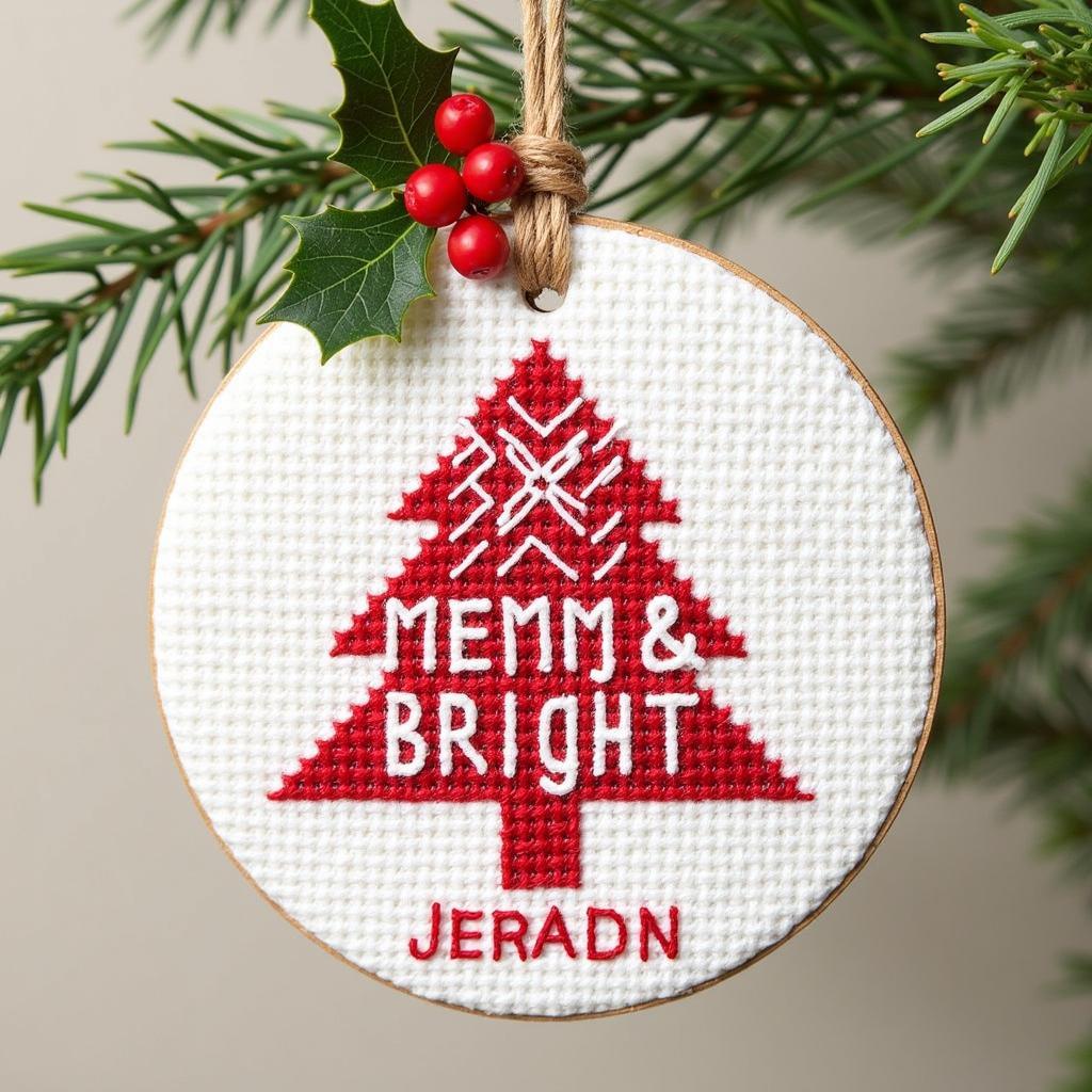 Personalized Cross Stitch Ornament