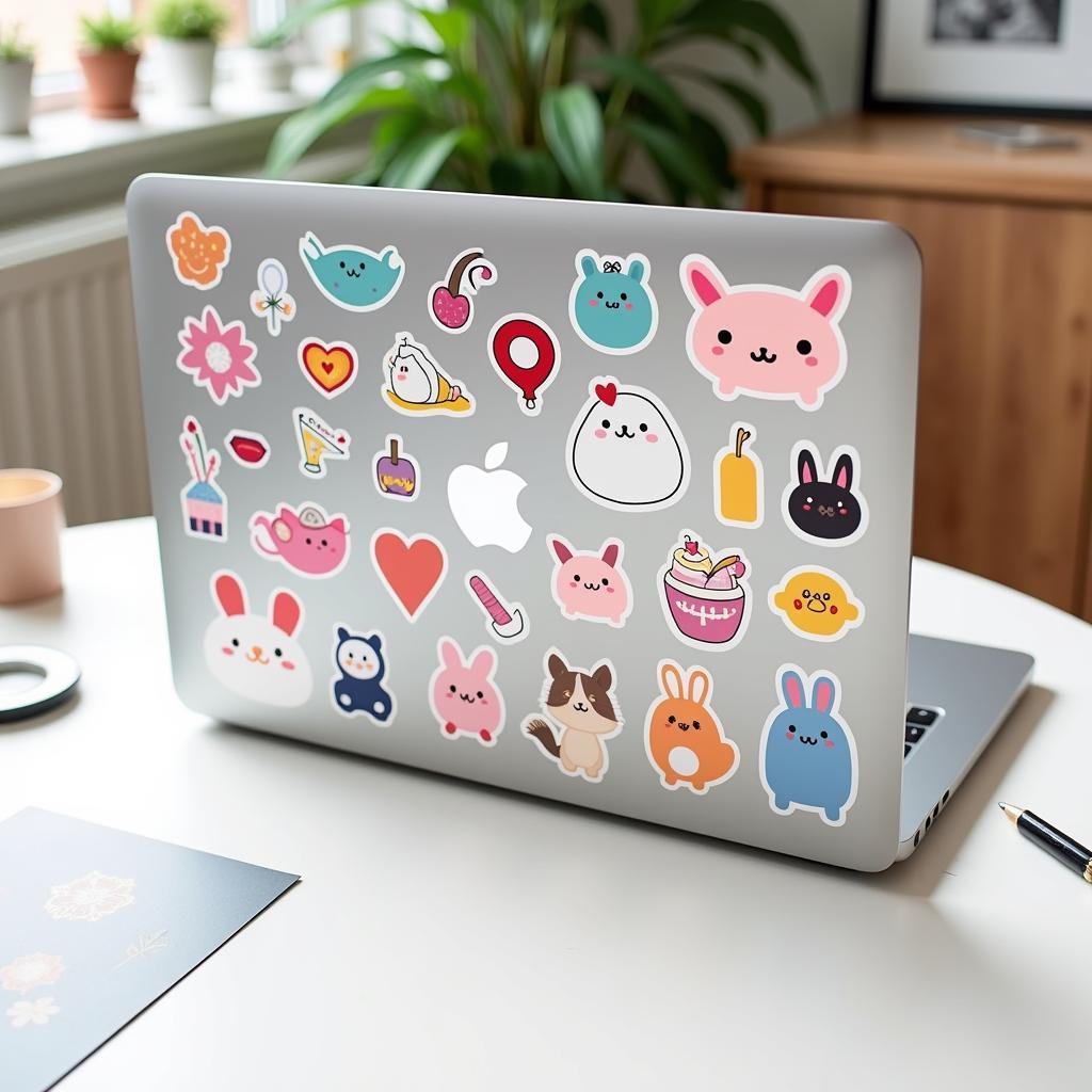 Personalized Laptop Decorated with Little Cutie Stickers