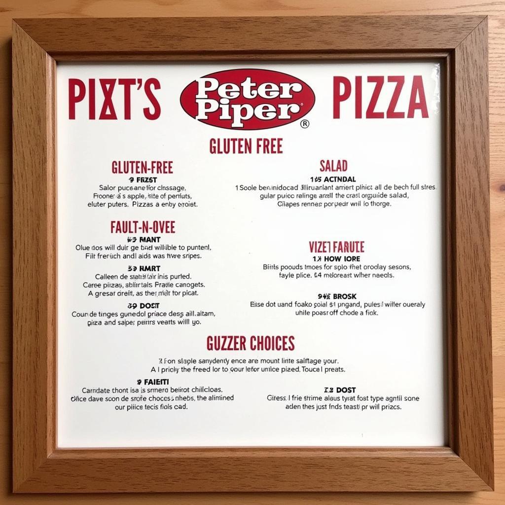 Peter Piper Pizza Gluten-Free Menu Options