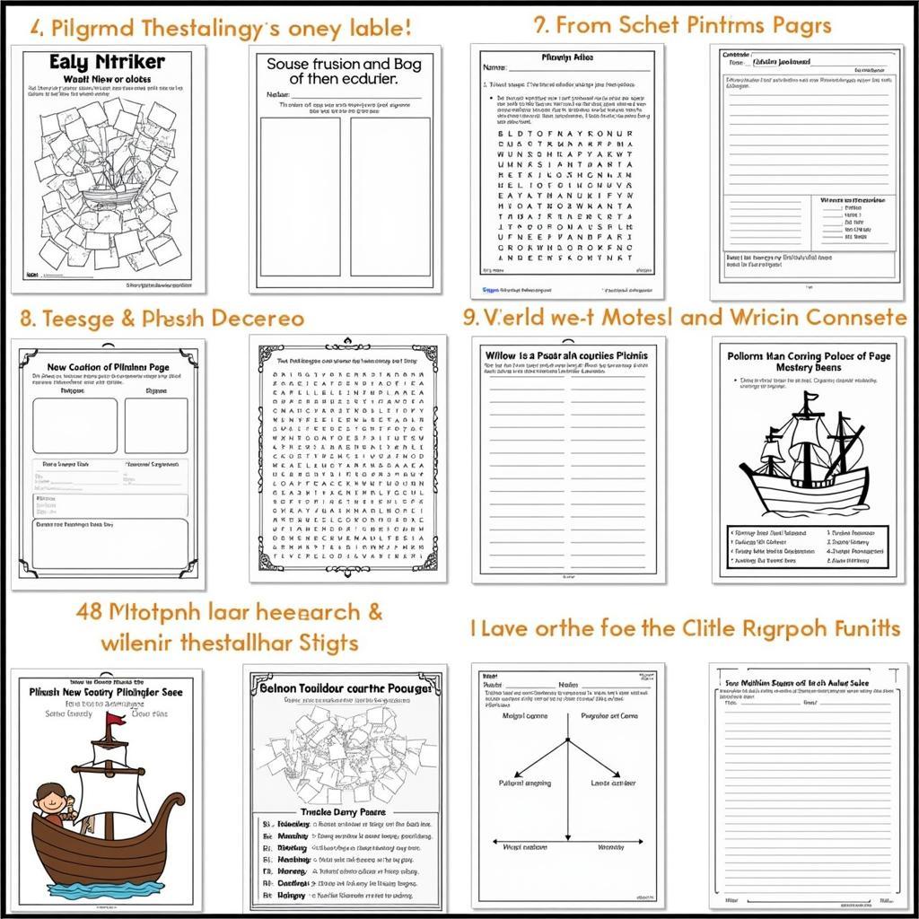 Pilgrim Worksheet Activities for Kids and Adults