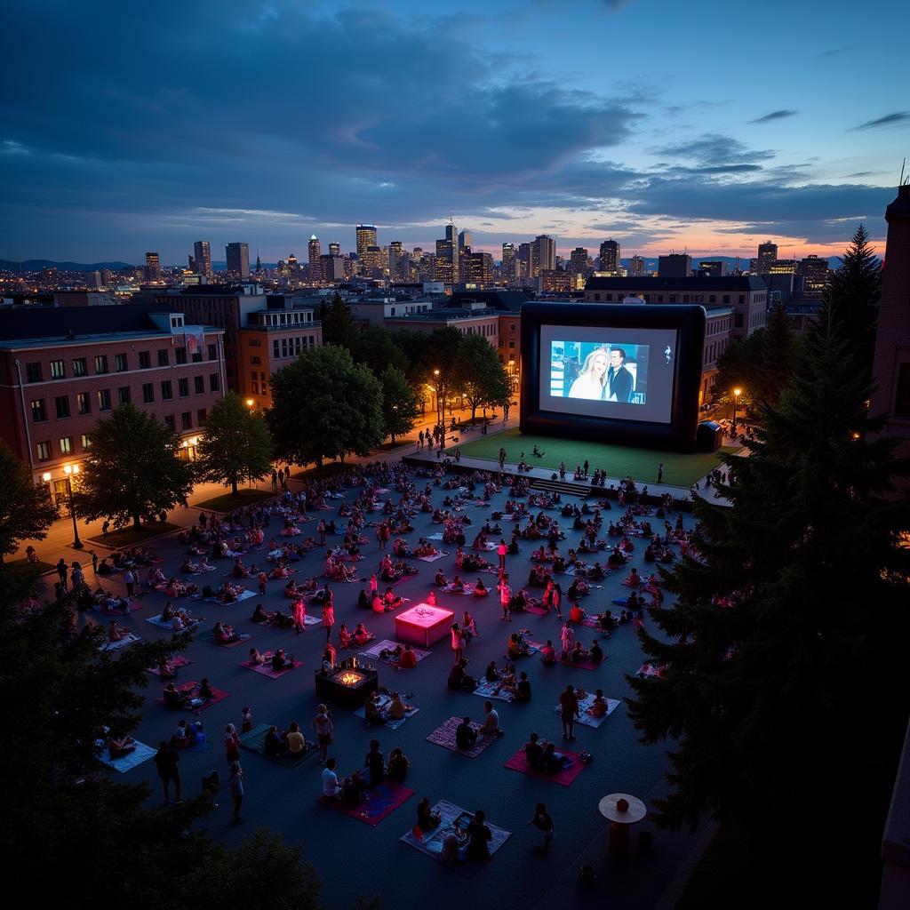 Portland's Pioneer Courthouse Square Movie Night