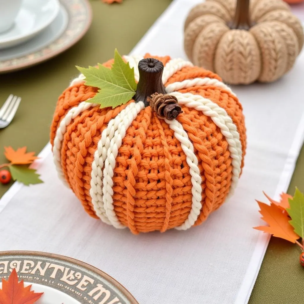 Pumpkin Centerpiece Plastic Canvas Pattern