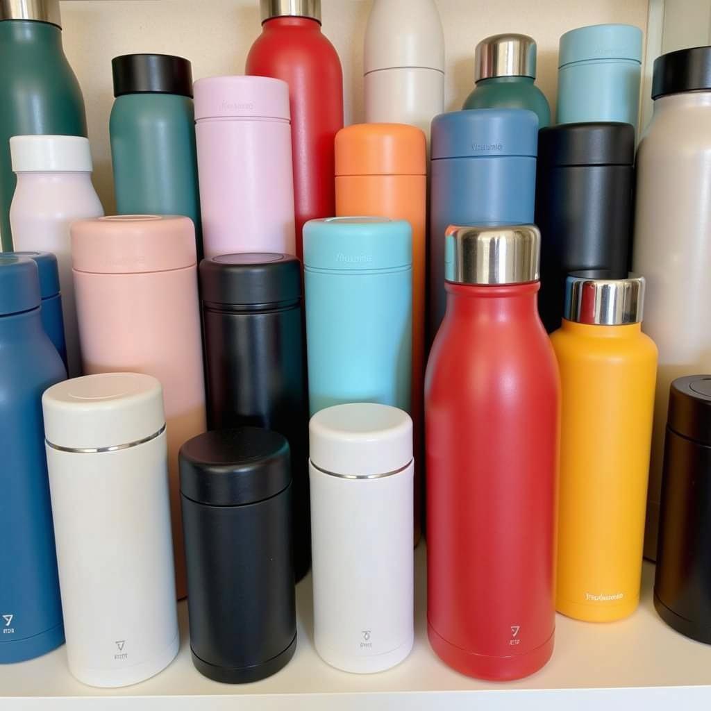 A variety of plastic-free thermos options