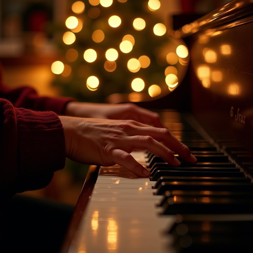 Playing "Silent Night" on the Piano