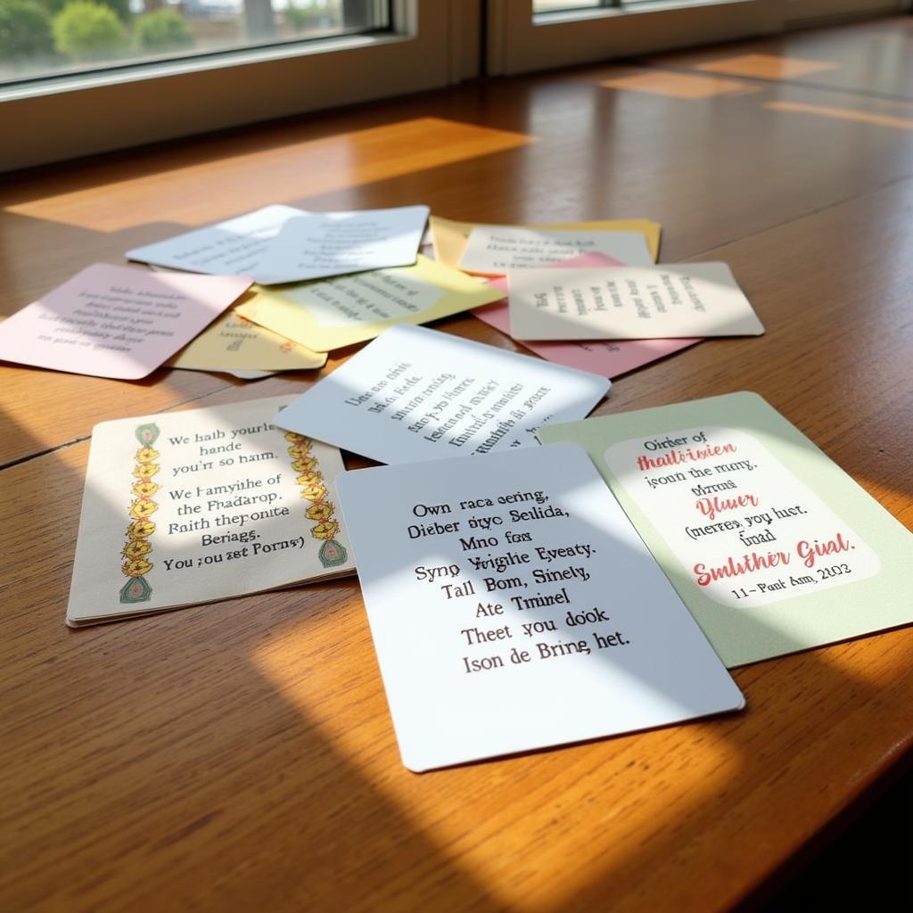 Pocket Prayer Cards on a Table