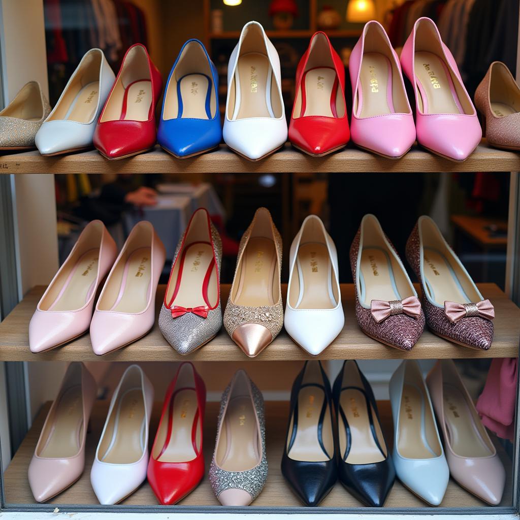 Pointe Shoes Displayed in a Shop Window