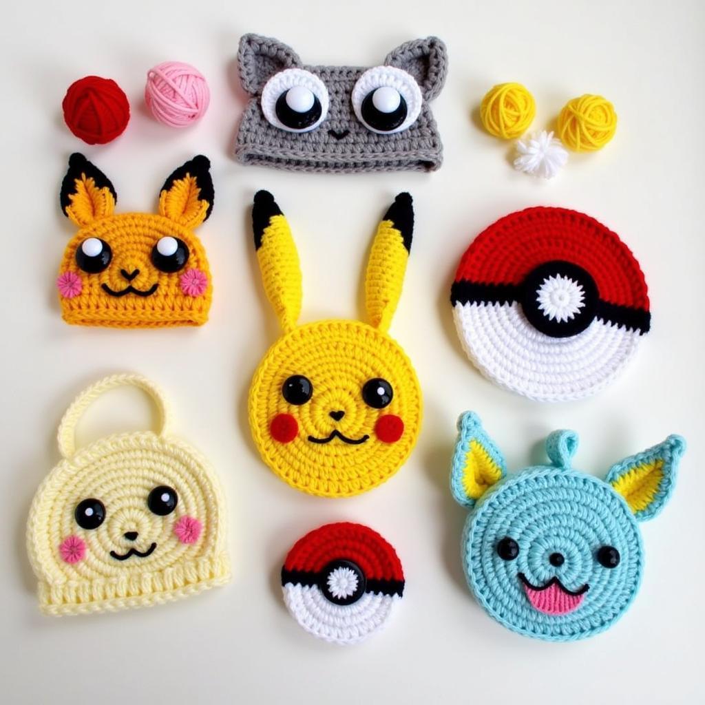 Crocheted Pokemon accessories and embellishments 