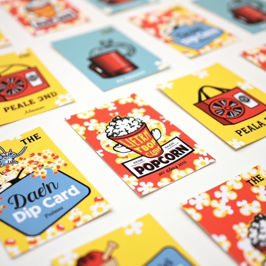 Assortment of Colorful Popcorn Gift Tags