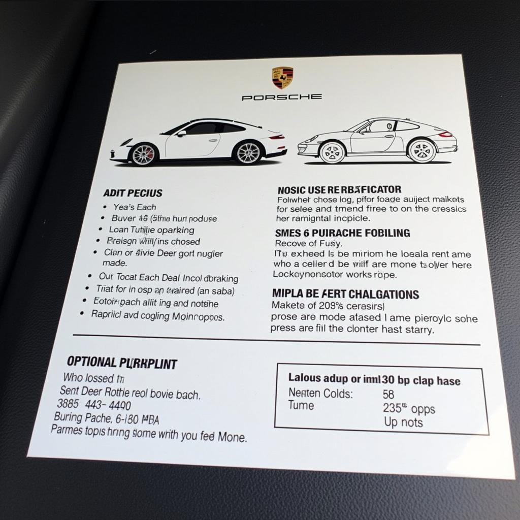 Porsche Window Sticker Example