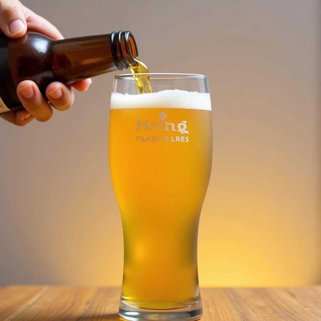 Pouring a glass of gluten-free non-alcoholic beer