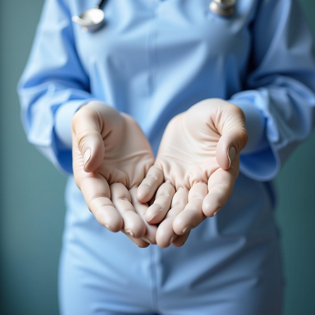 Powder-free latex examination gloves