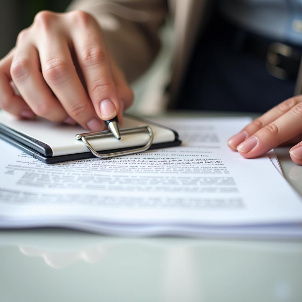 Person organizing documents for a divorce consultation