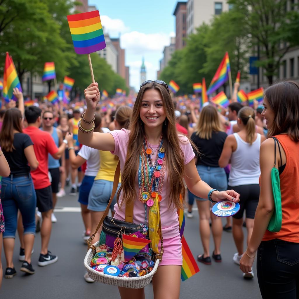 Snagging Free Pride Stuff at a Parade