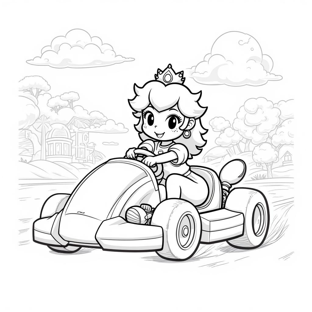 Princess Peach Coloring Page