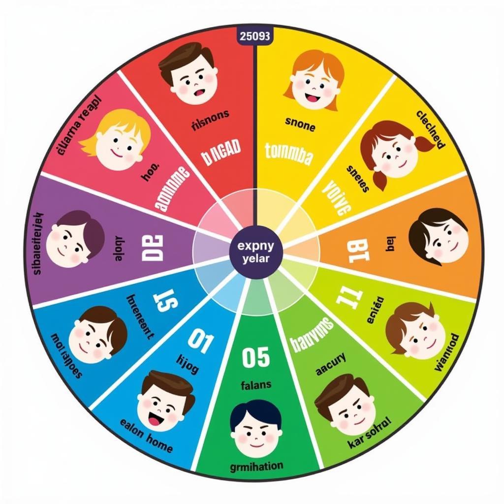 Printable emotions wheel for kids