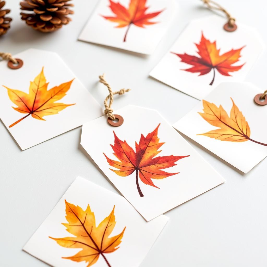 Printable Gift Tags with Autumn Leaves