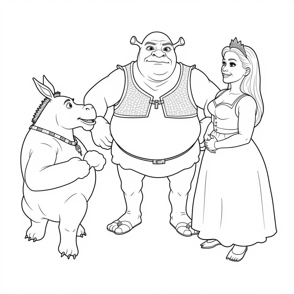 Printable Shrek Coloring Book Page