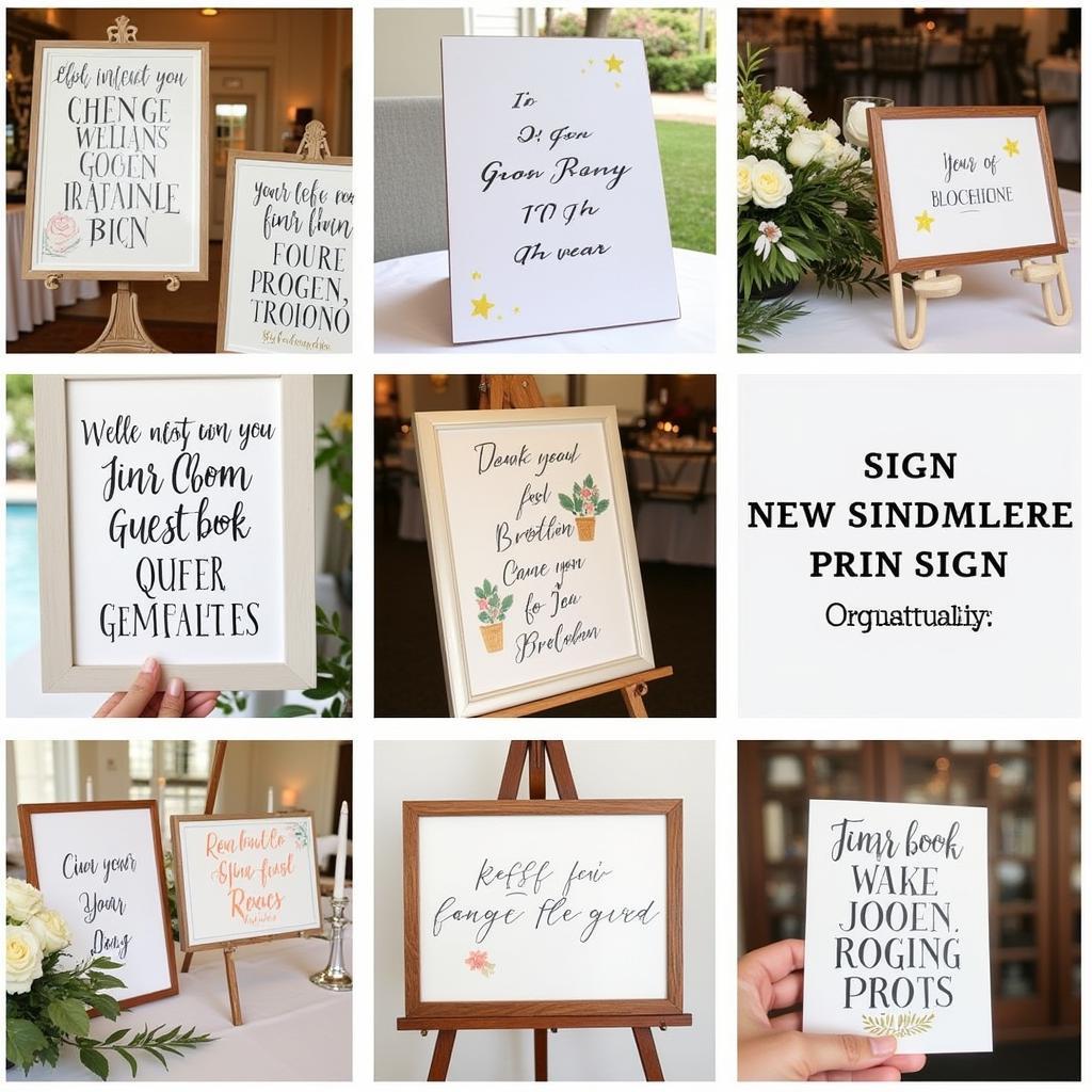 Examples of Printed Guest Book Signs