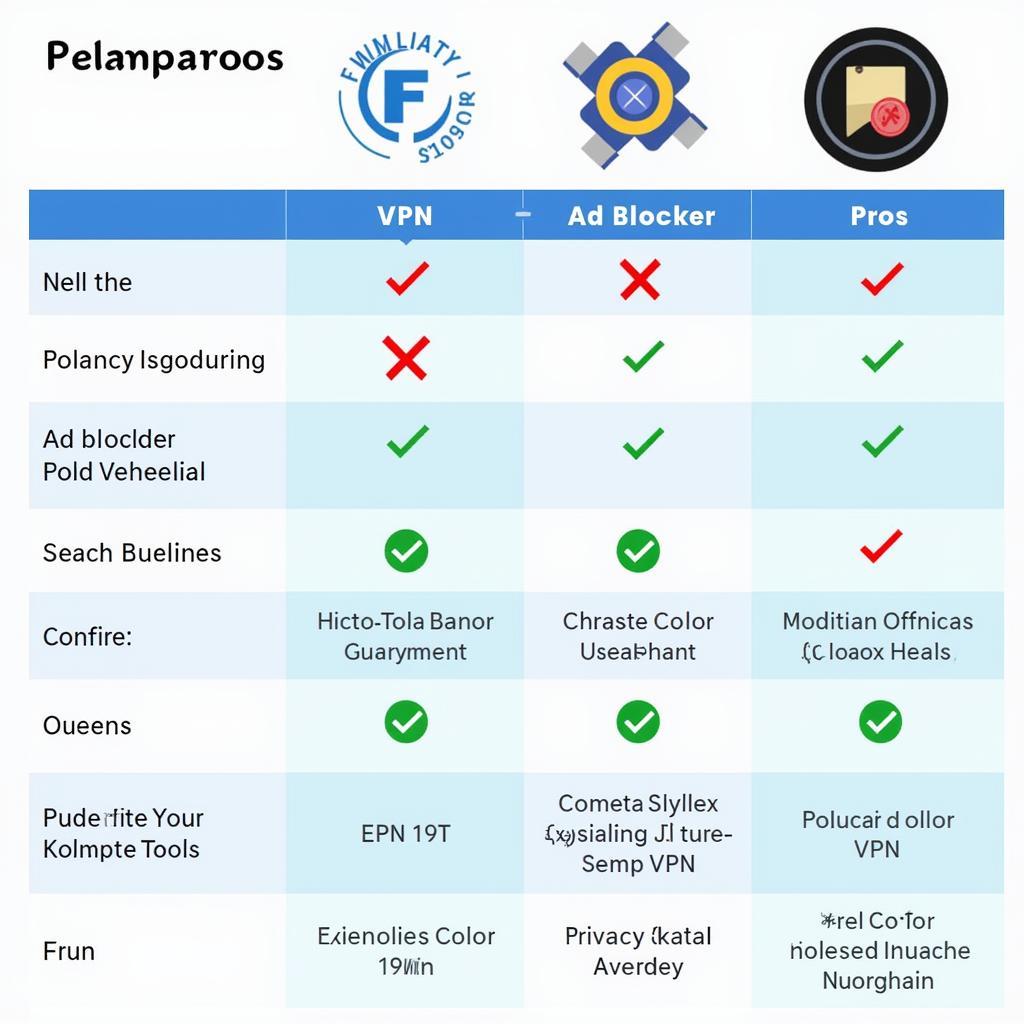 Privacy Tools Comparison Chart