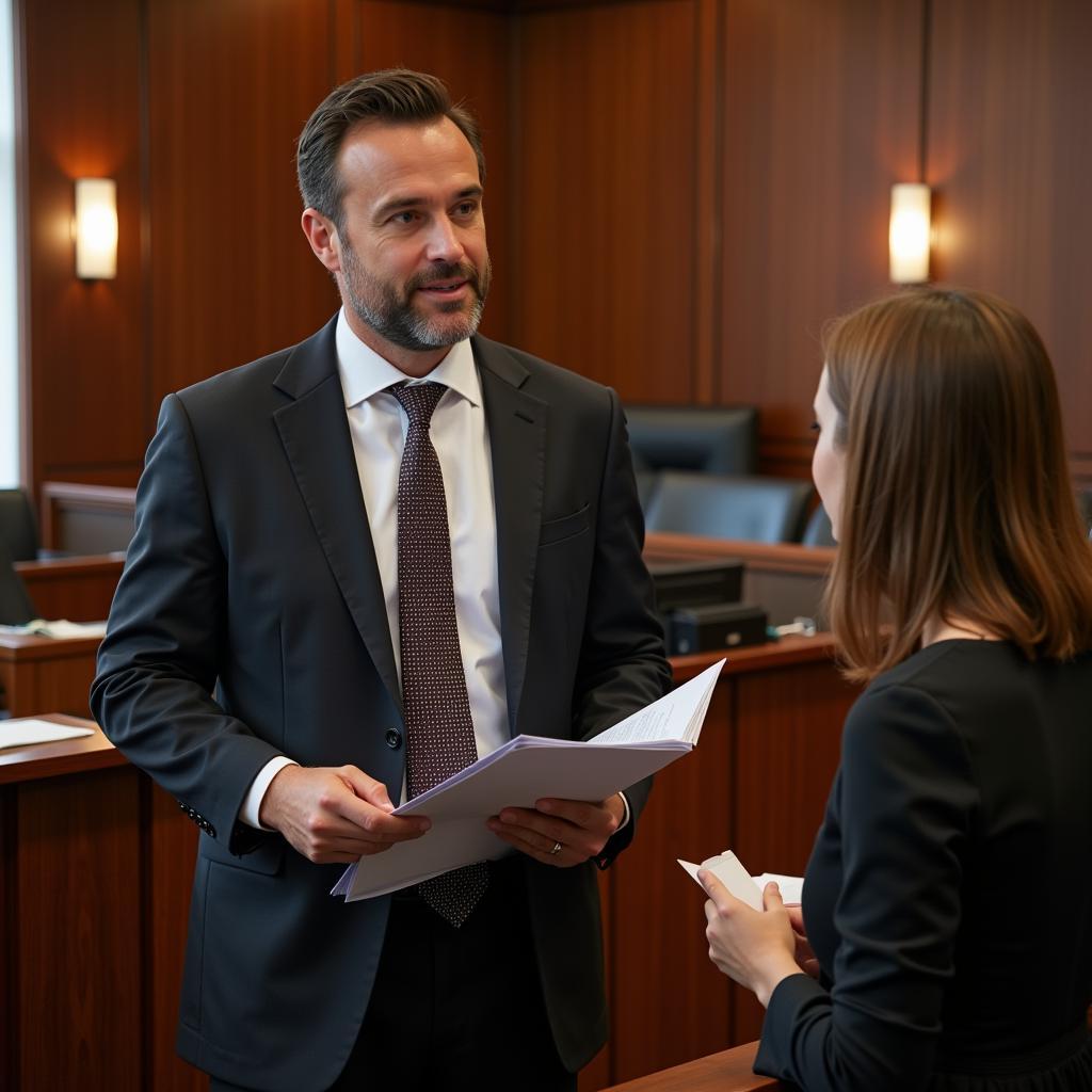 Probate attorney advocating for client in a courtroom setting