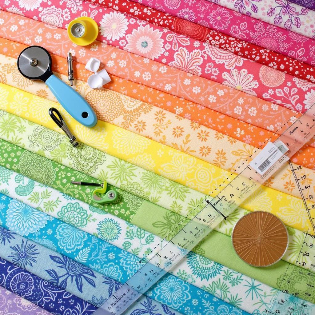 Colorful Fabrics for Rainbow Quilts