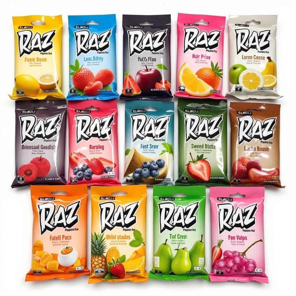 A Variety of Raz Nicotine Free Vape Flavors