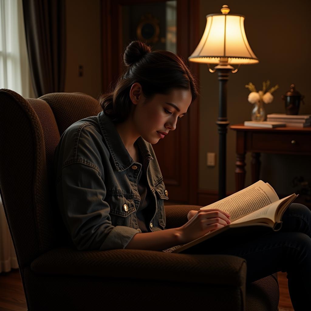  A person engrossed in reading "Giovanni's Room" 