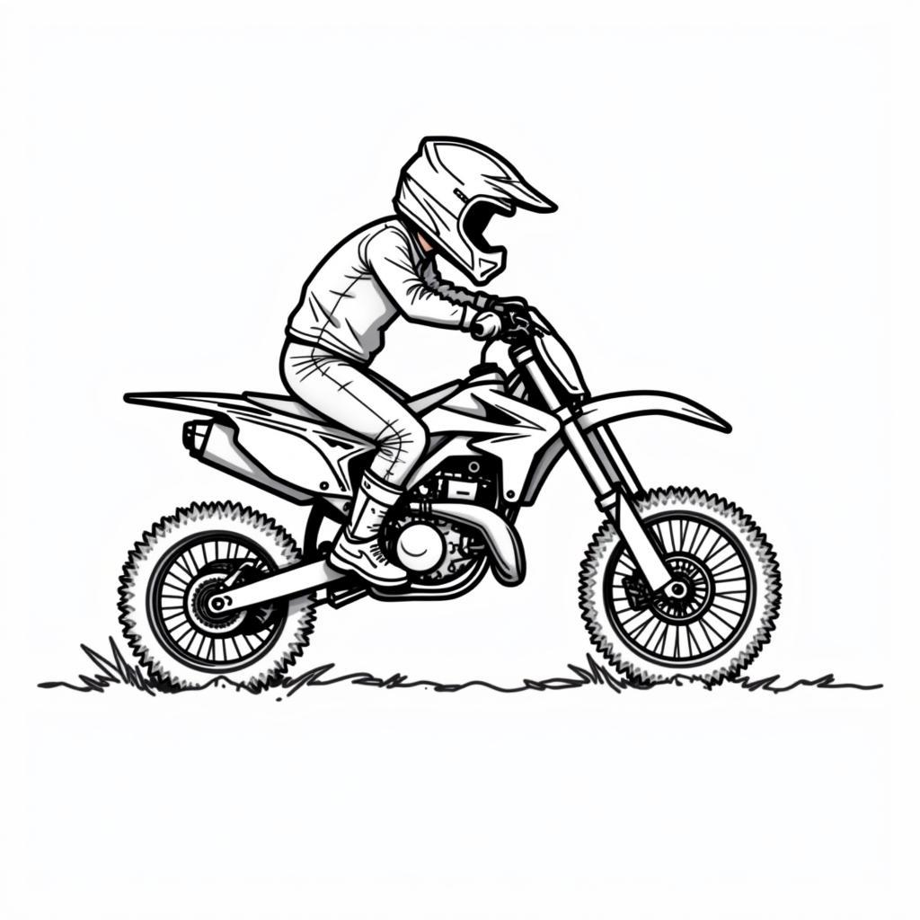 Realistic Dirt Bike Coloring Page for Kids