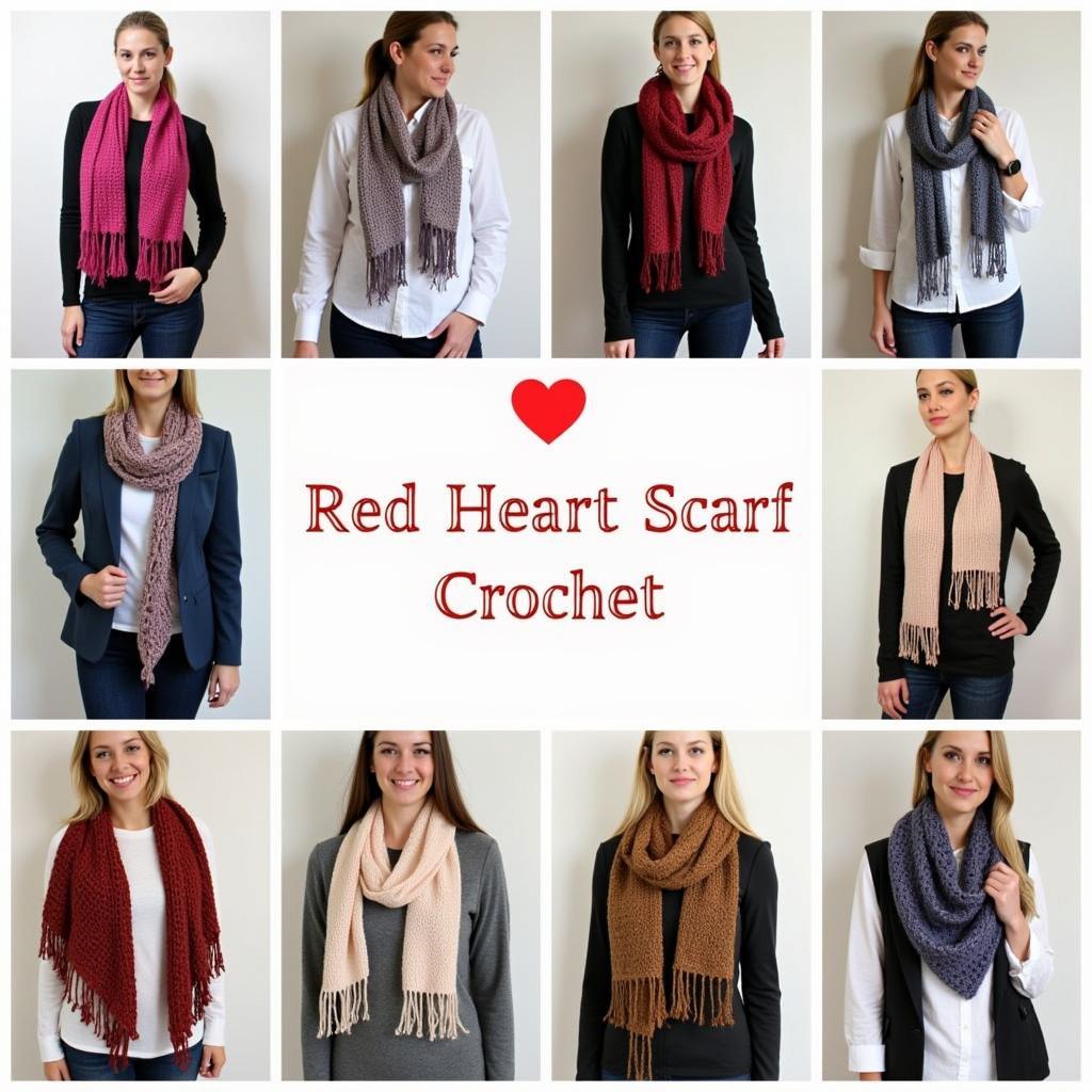 Variety of Red Heart Crochet Scarf Patterns