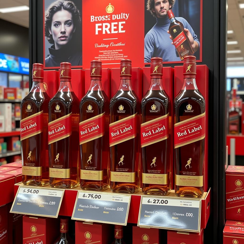 Johnnie Walker Red Label Display in Duty Free Shop