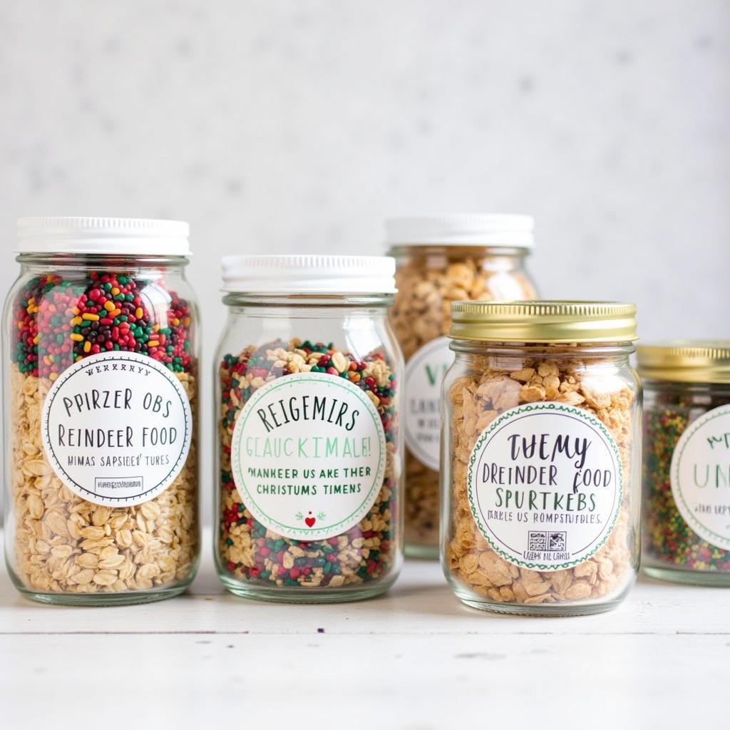 Decorating Reindeer Food Jars with Free Printable Labels