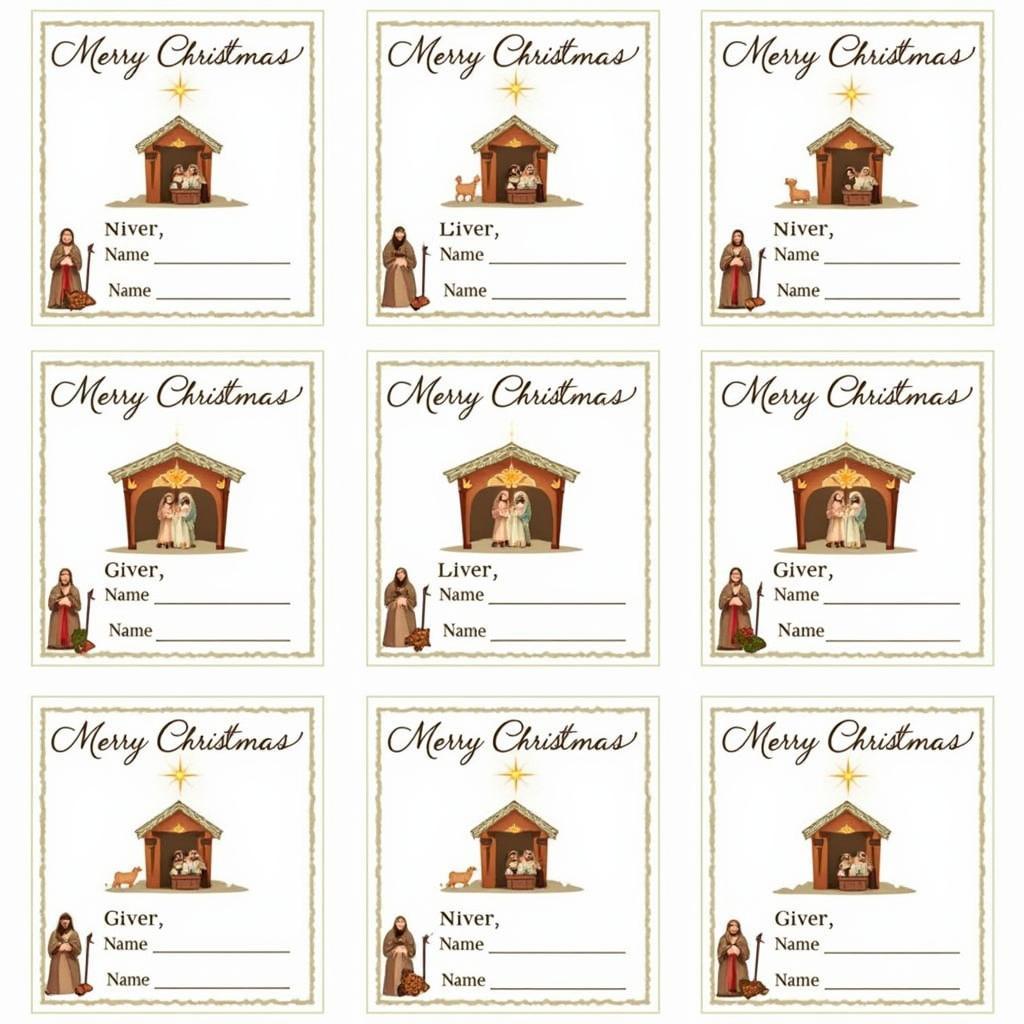 Nativity Scene Christmas Gift Tags