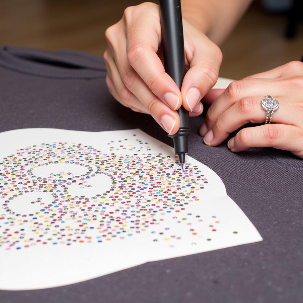 Using a Rhinestone Pen Template for a DIY Project