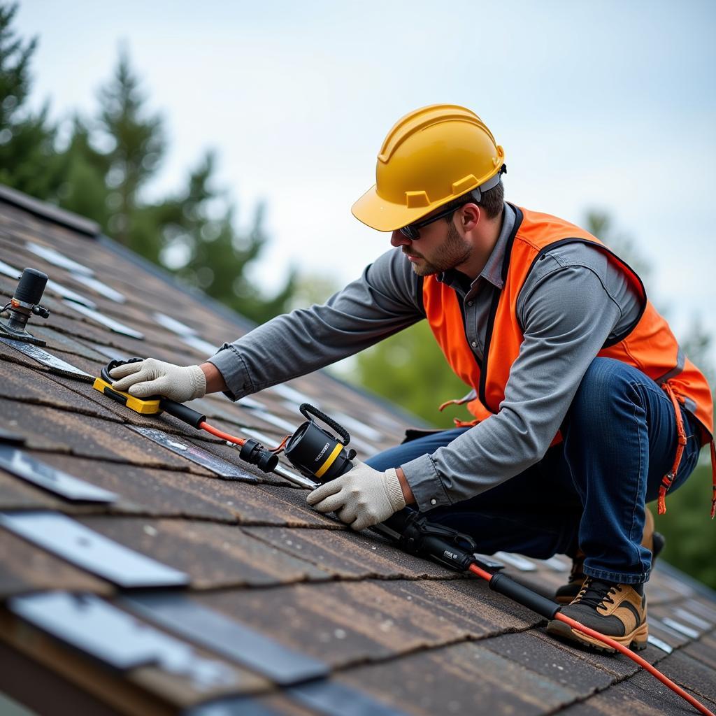 Professional Roof Inspection in Progress