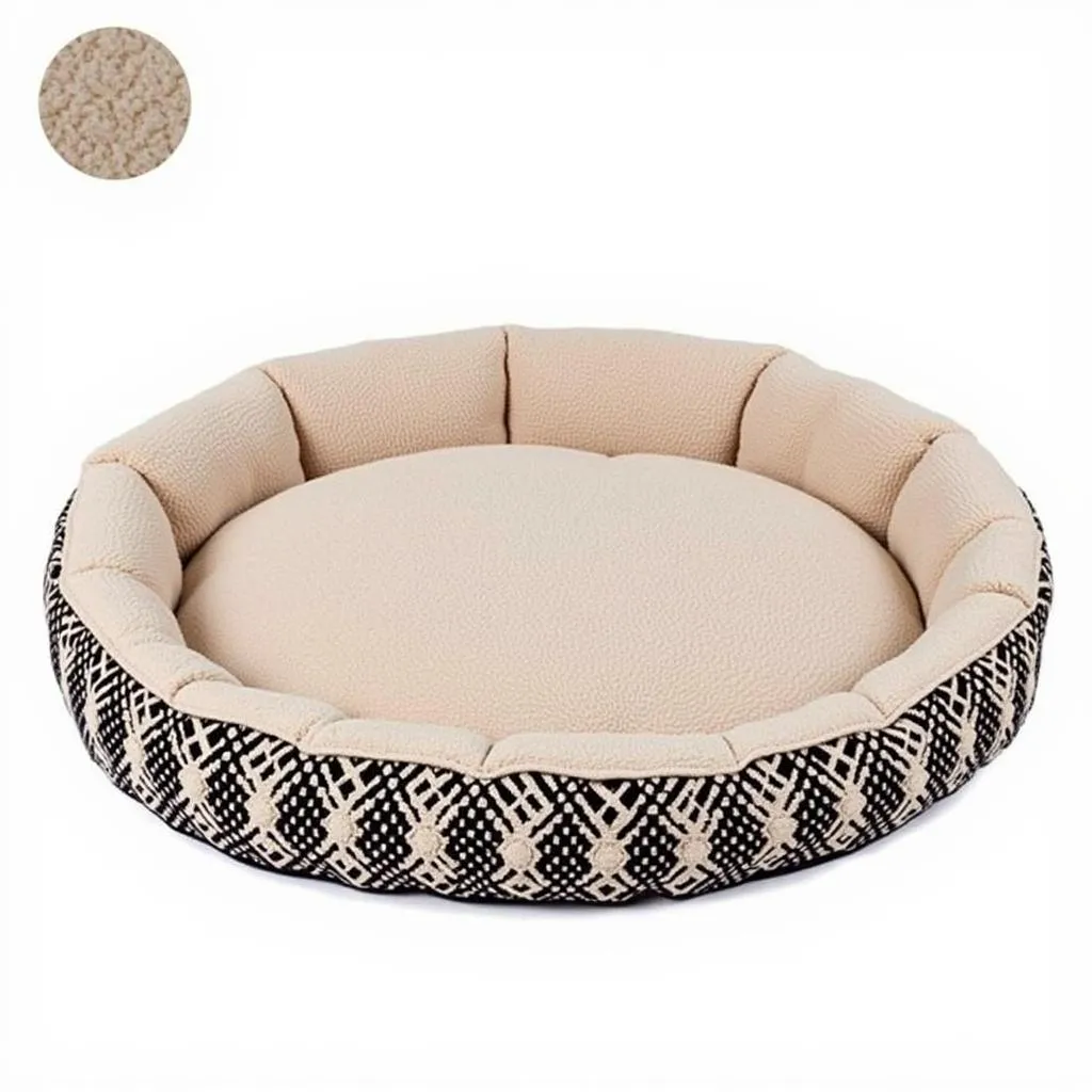 Round Crochet Pet Bed Pattern with Removable Cover