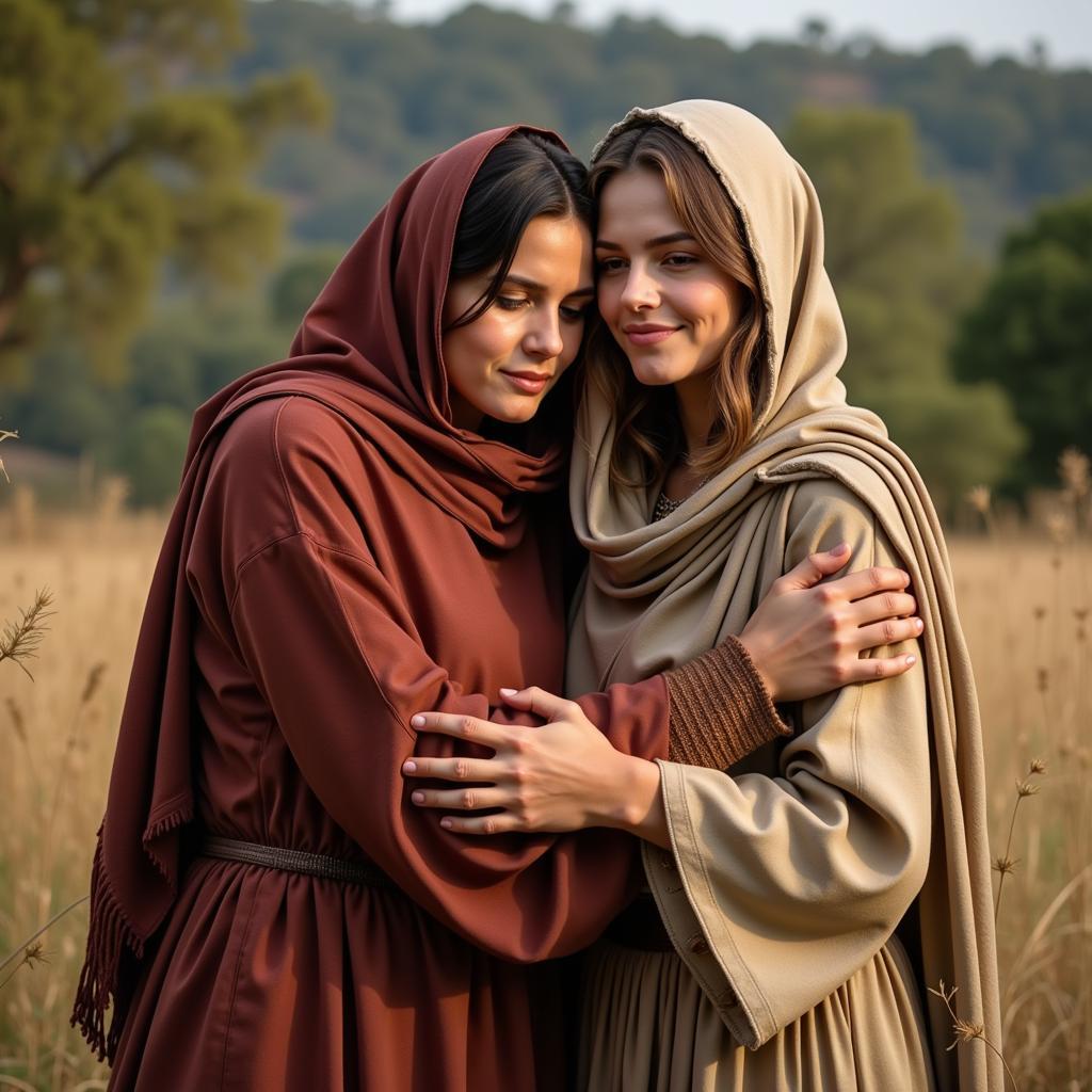 Ruth and Naomi Embracing