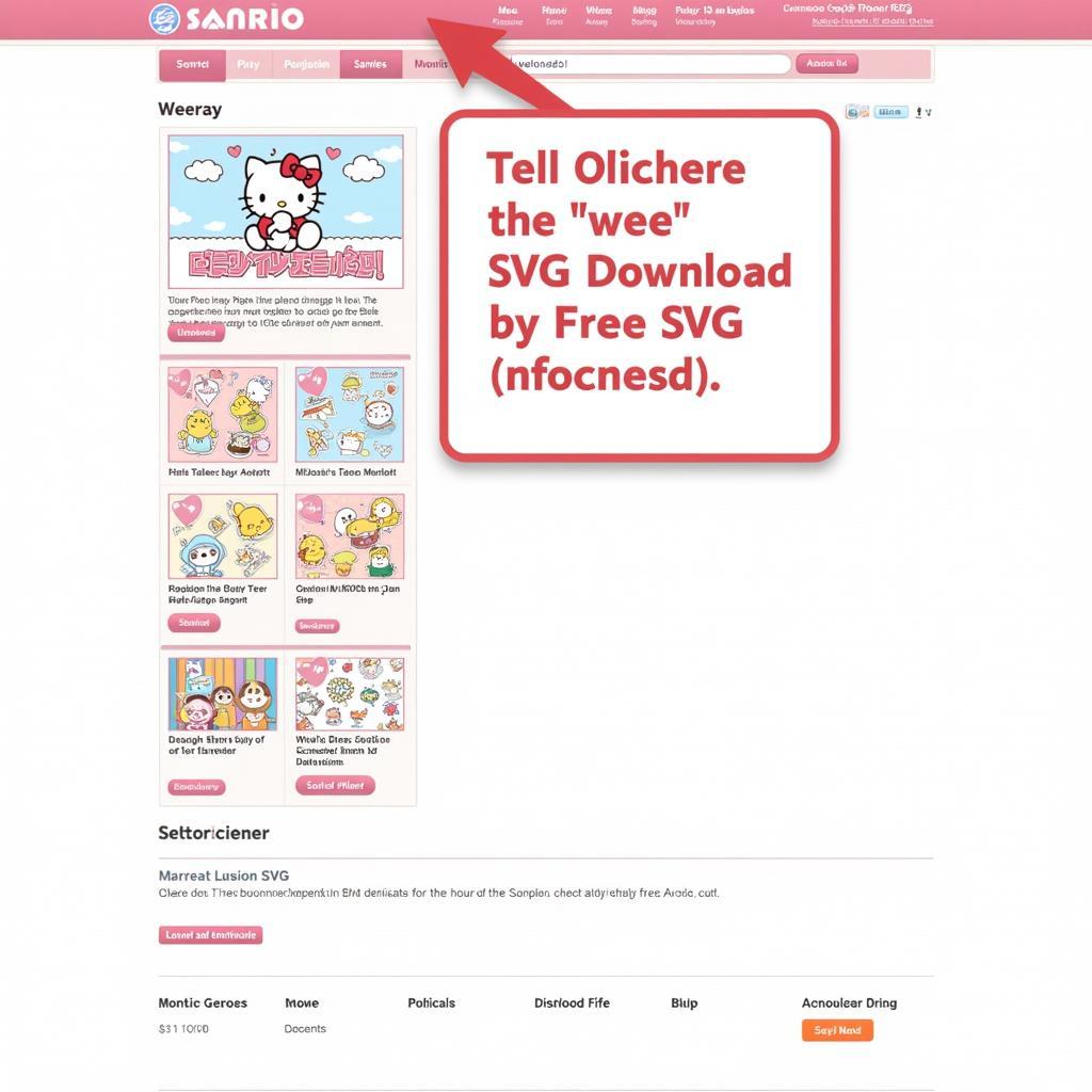 Sanrio free SVG promotional resources on their website