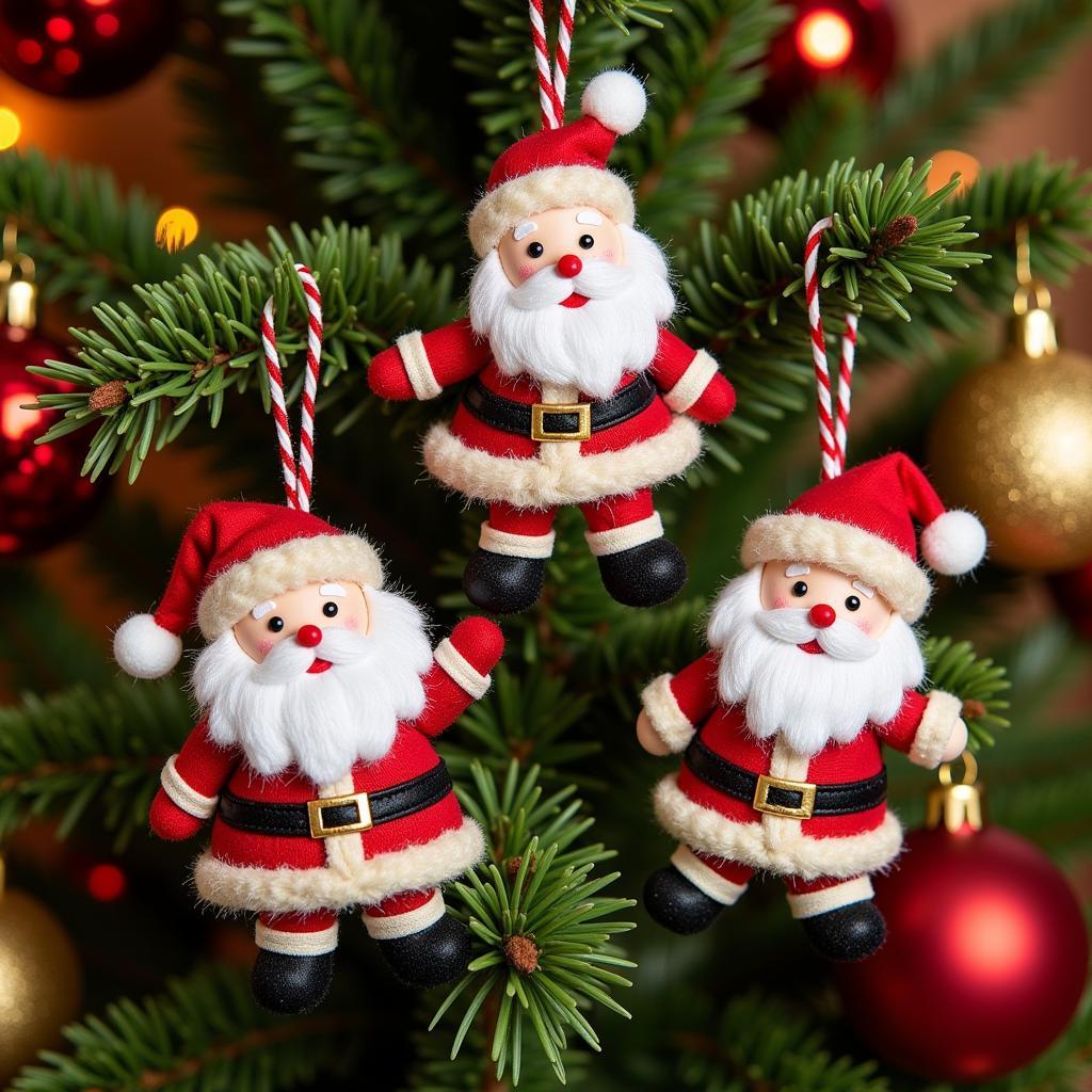 Santa Claus Applique Christmas Ornaments