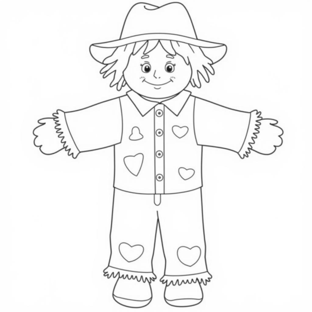 Simple Scarecrow Coloring Page