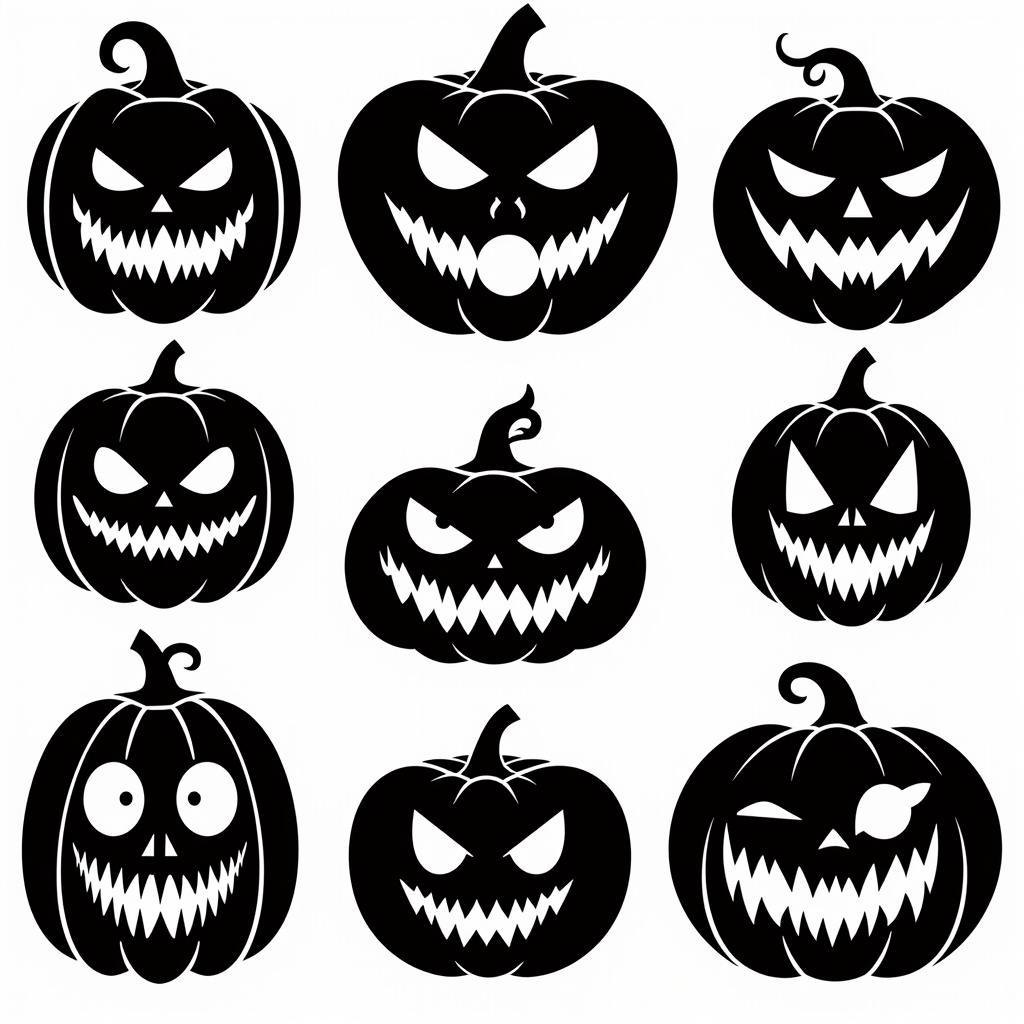 Scary Pumpkin Face SVG Designs