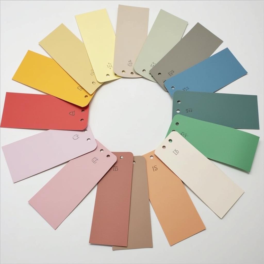 A variety of paint color samples