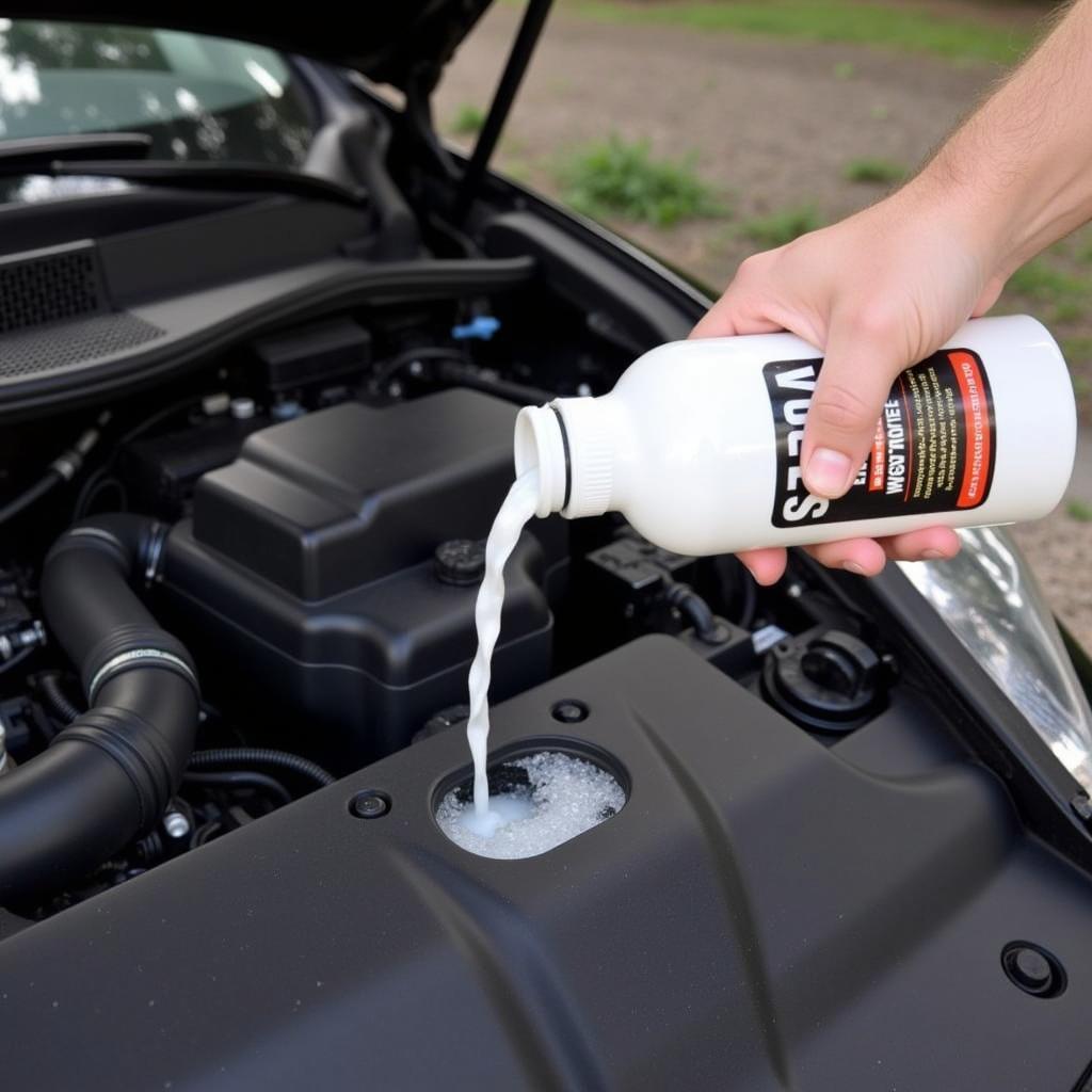 Applying Seafoam Motor Treatment to Fuel Tank